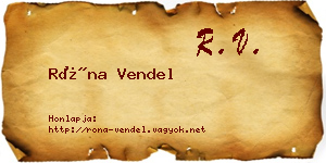 Róna Vendel névjegykártya